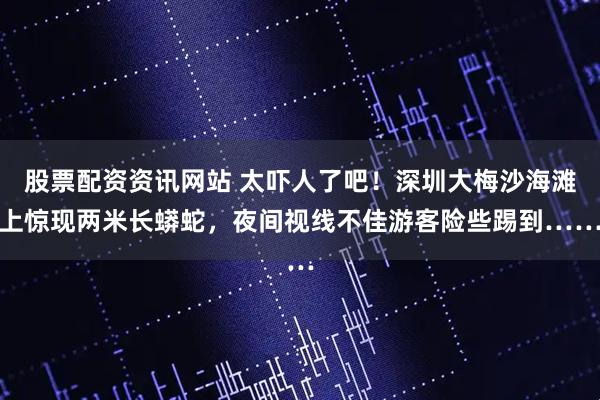 股票配资资讯网站 太吓人了吧！深圳大梅沙海滩上惊现两米长蟒蛇，夜间视线不佳游客险些踢到……